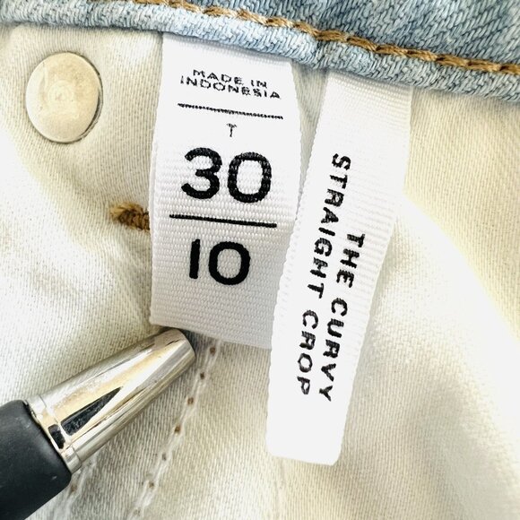 LOFT Women's Distressed High Rise Raw Hem Blue Denim Jeans Size 30/10 W32"xL30" - Picture 11 of 12